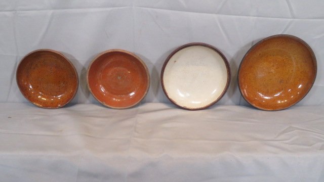 4 early redware bowls (1 of 4)