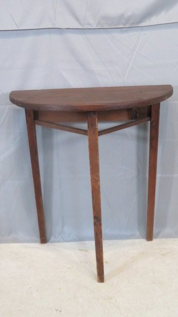 Pine demilune table in old natural surface (1 of 4)