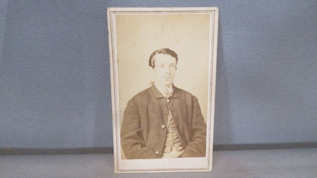 CDV, Civil War identified soldier, Ky photographer: CDV of Civil War identified soldier, Photograph Gallery of Wm. W. Rodecker, Camp Nelson, Ky., 1865 revenue stamp