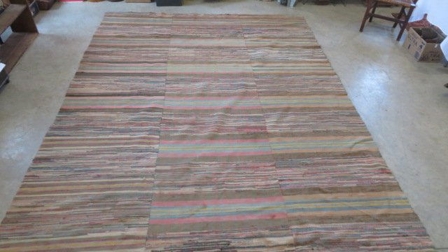 Early to mid 20th century room size rag rug (1 of 7)
