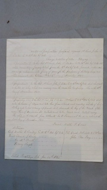 1865 charges against 1st Lieut. John P. Tinker (1 of 3)