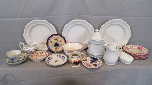 19 pcs of early China and white ironstone (1 of 10)