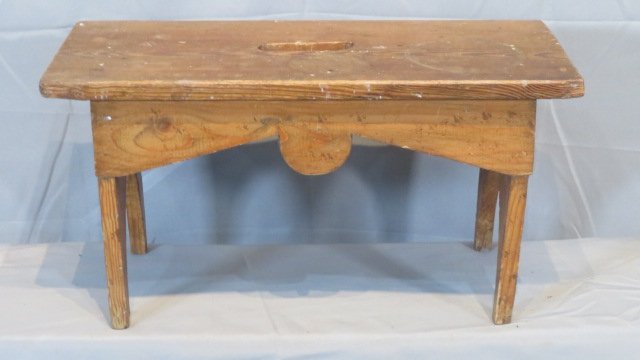 Early 20th century pine foot stool (1 of 4)