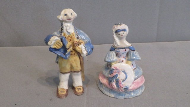 Overbeck sisters Cambridge City, IN figures (1911-1955): Overbeck sisters Cambridge City, IN figures (1911-1955), George Washington and possibly Mary?, male is 5"T