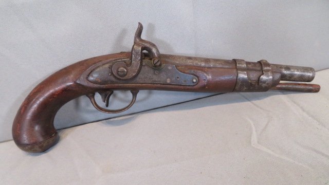Simeon North U.S. Model 1816 cap & ball conversion pistol: U.S. Model 1816 pistol converted to percussion cap & ball, marked S. North, Mid'tn, Conn., U.S., barrel marked U.S. with a P proof mark, never been refinished or restored, family lore was it was picke
