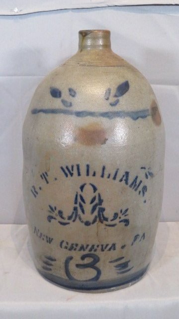 R.T. Williams, New Geneva, Pa. stoneware jug (1 of 9)