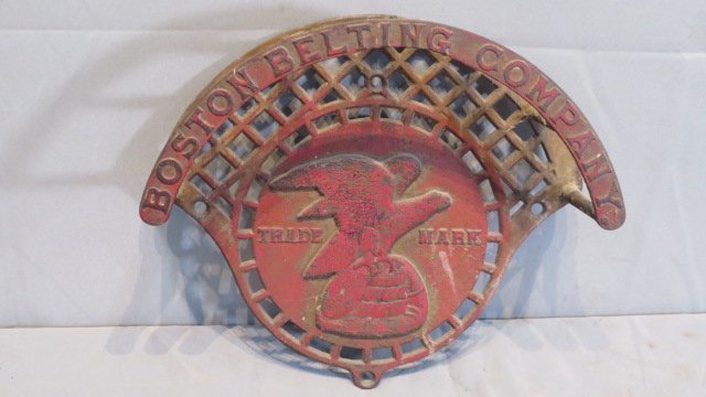 Cast iron Boston Belting Co. belt rack (1 of 5)