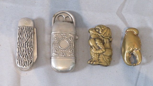 4 unusual match safes, polliwog, lobster claw, etc. (1 of 3)