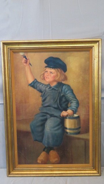 Oil on artist board attributed to Dutch Boy Paint (1 of 8)
