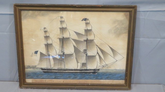 19th century watercolor portrait of the American Clipper ship Java 1857 (1 of 7)