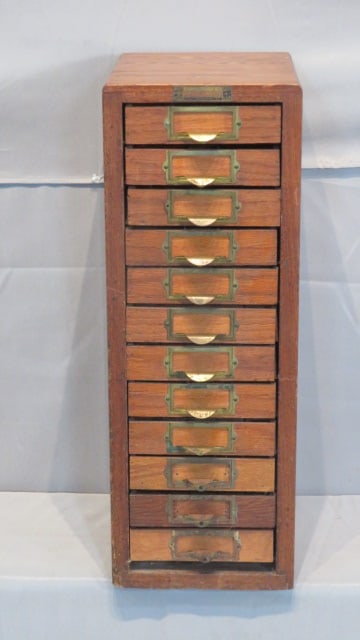 Oak 12 drawer parts cabinet (1 of 7)