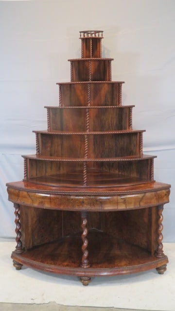 Mid 19th century 2 piece rosewood & mahogany corner etagere (1 of 8)