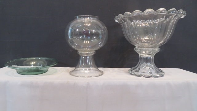 3 pcs of glassware, 2 clear and 1 aqua (1 of 6)