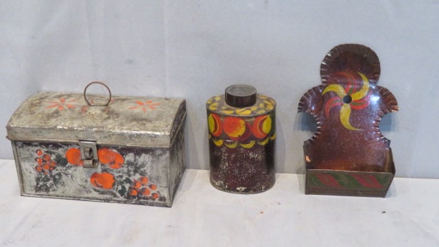 3 pcs of 19th century toleware (1 of 13)