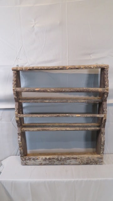 19th century pine painted hanging shelf (1 of 5)