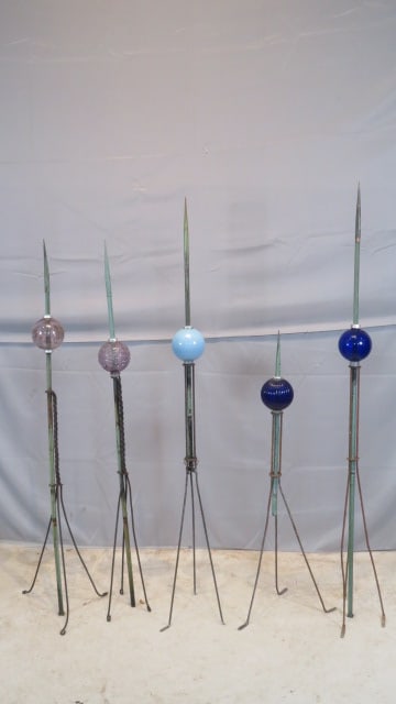 5 Lightning Rods with glass ball globes (1 of 6)