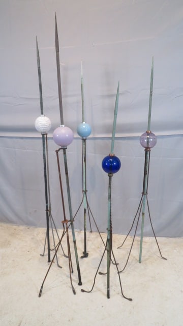 5 lightning rods with glass ball globes (1 of 6)