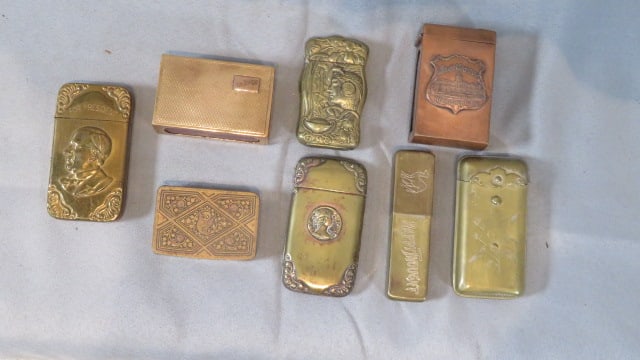 8 match safes, 7 brass and 1 copper (1 of 7)
