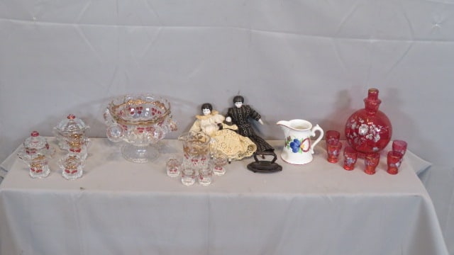 Group of misc items, child's punch set, dolls, liquor set, etc. (1 of 8)