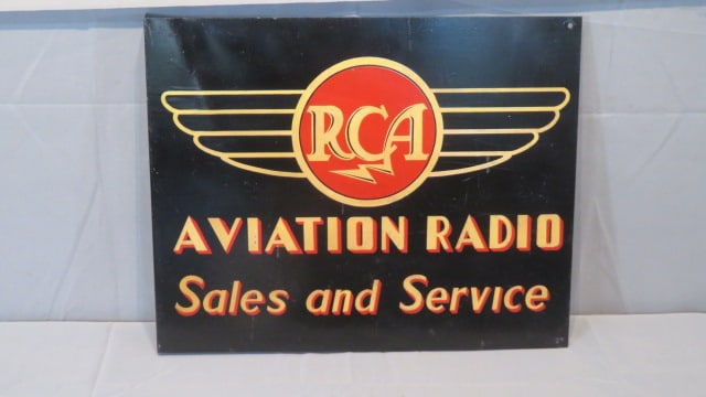 2-sided metal flange sign RCA Aviation Radio (1 of 7)