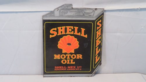 2-sided porcelain Shell Motor Oil sign from London