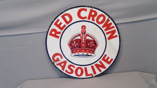 Early porcelain Standard Oil Red Crown Gasoline sign