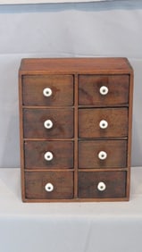 Poplar 8-drawer spice cabinet with dovetailed case and drawers