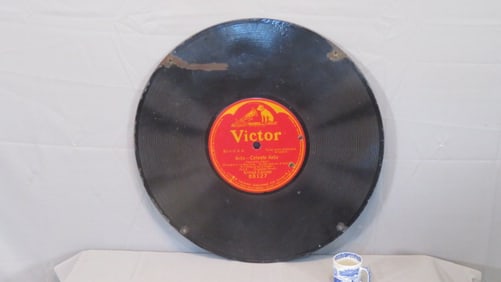 2-sided porcelain Victor sign for record store