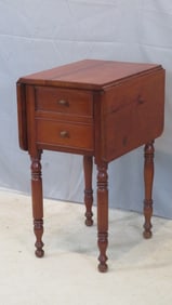 Mid 19th century cherry 2 drawer stand table