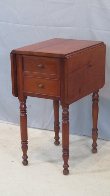 Mid 19th century cherry 2 drawer stand table (1 of 9)