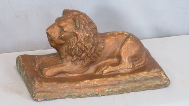 Signed Sewer Tile Lion (1 of 6)