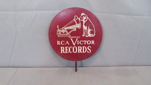 2 sided RCA Victor Records sign with Nipper (1 of 7)