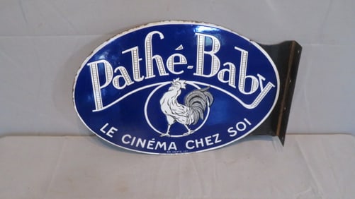 French Theater Movie porcelain flange sign