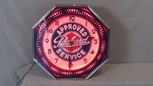Packard Approved Service restored neon clock