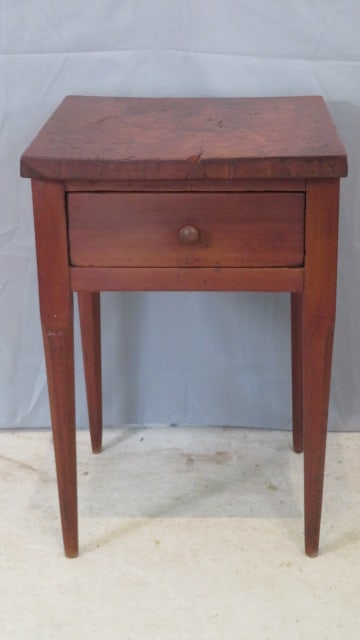 19th century walnut stand table with 1-board top (1 of 7)