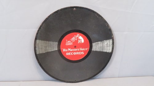 Porcelain "His Master's Voice" Records store sign