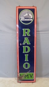 Porcelain RCA His Master's Voice Radio 4-color sign
