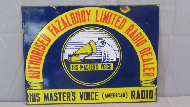 Porcelain Authorised Fazalbhoy Limited Radio Dealer sign (1 of 7)
