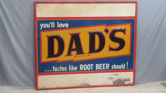 Large tin Dad's Root Beer sign (1 of 8)