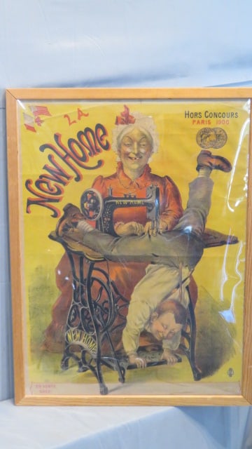 Paris World's Fair 1900 advertising poster for New Home sewing machines (1 of 5)