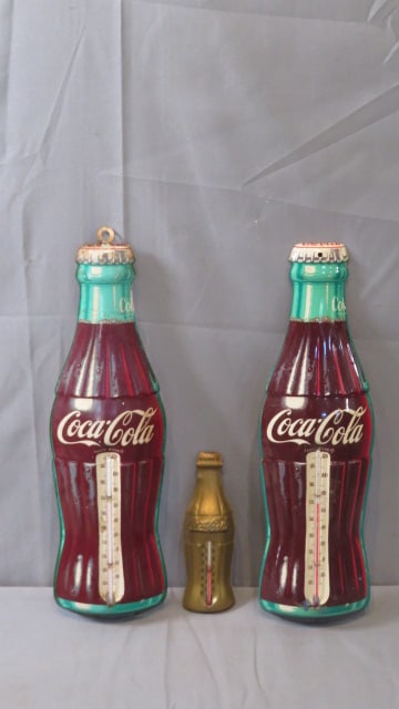 3 Coca-Cola tin wall thermometers (1 of 5)