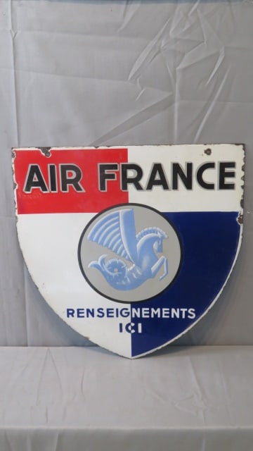 Porcelain 2-sided French Air France sign (1 of 8)
