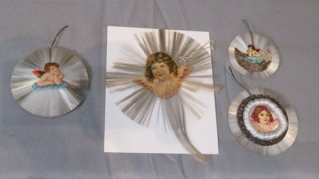 4 vintage Dresden Christmas ornaments (1 of 5)