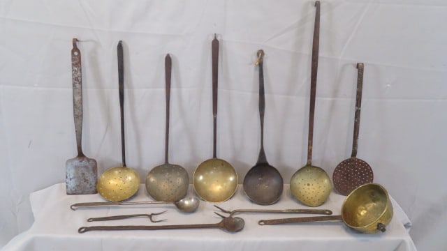 12 - 19th century fireplace cooking utensils (1 of 5)