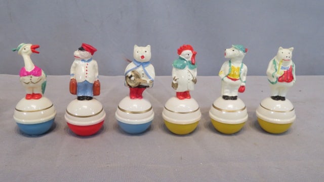 6 German celluloid & metal base roly poly (1 of 6)