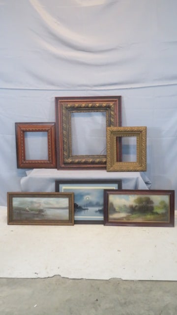3 Unsigned Paintings and 3 Picture Frames (1 of 8)