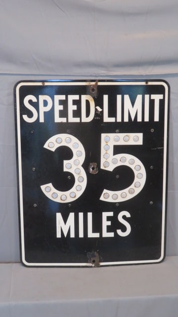 Porcelain Speed Limit 35 Miles road sign (1 of 7)