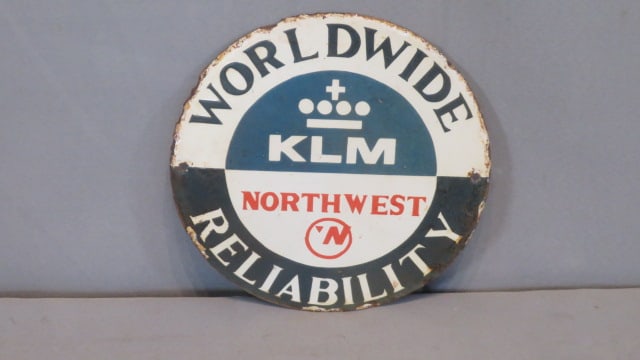 Porcelain KLM Northwest Airlines sign (1 of 4)