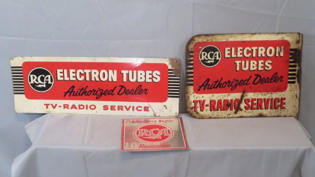 3 RCA tin signs (1 of 7)