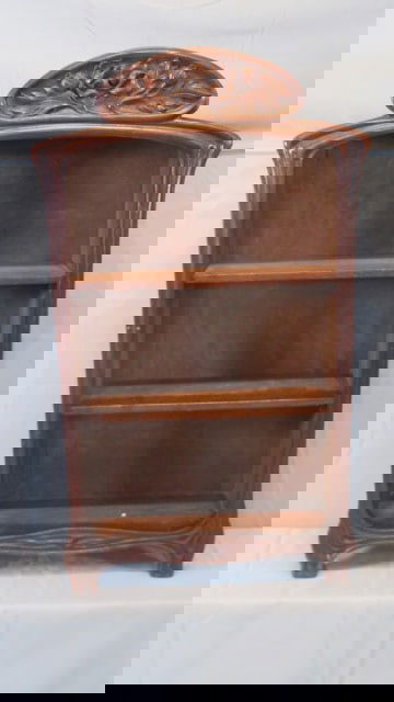 Ca 1920 diminutive open wooden bookcase (1 of 6)